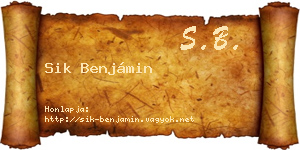 Sik Benjámin névjegykártya