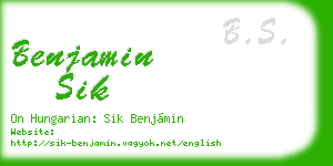 benjamin sik business card